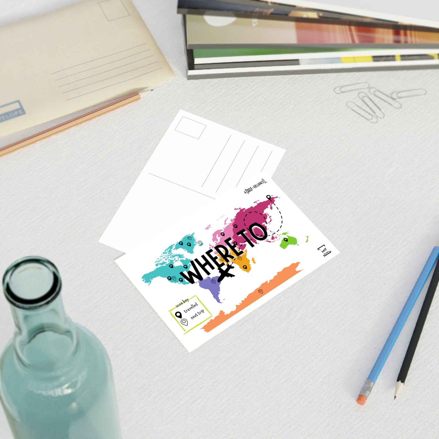 the 'Where To' Postcards Set - Travel with me, Tell Me Your Next. (10 Pieces)