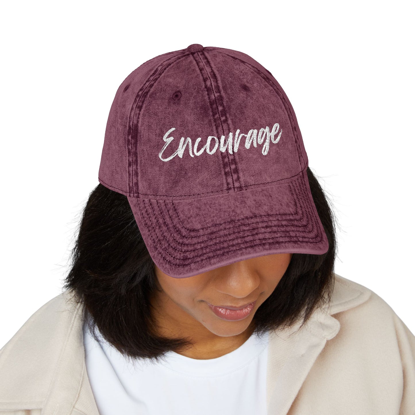 ‘Encourage’ Vintage Embroidered Cap