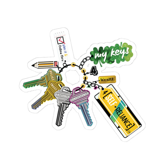 Keys 4 Wealth (Kiss Cut Sticker)