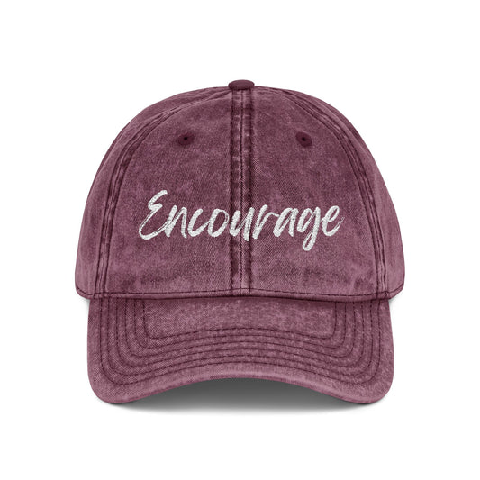 ‘Encourage’ Vintage Embroidered Cap